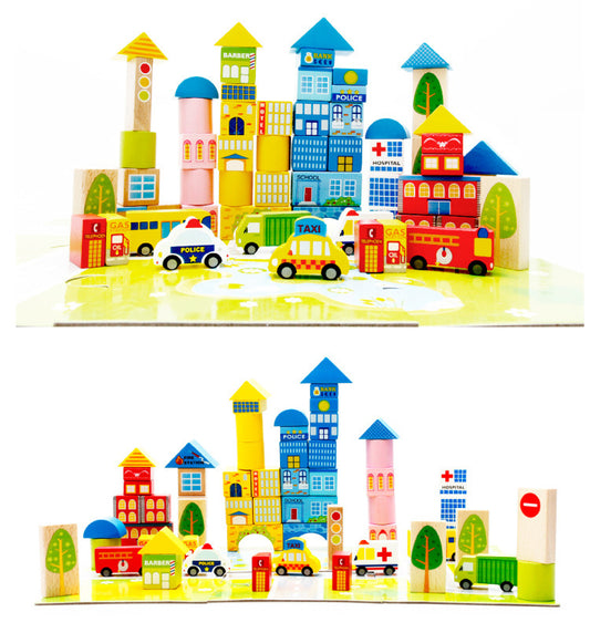 Traffic Life Wooden Building Blocks