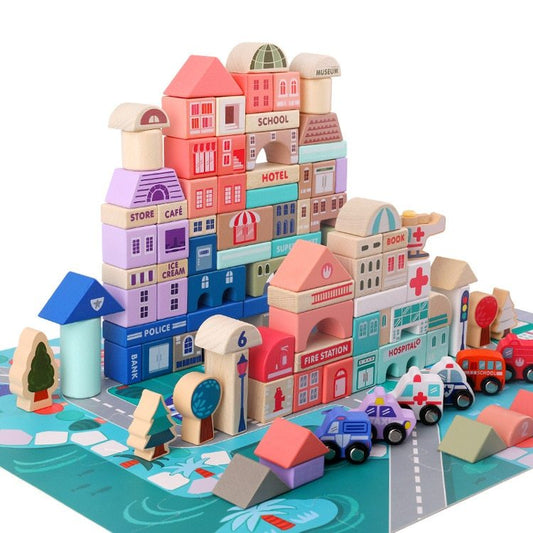 City Life Wooden Building Blocks