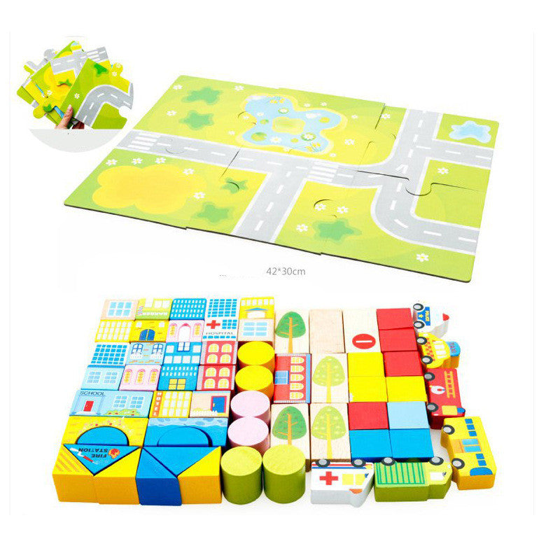 Traffic Life Wooden Building Blocks