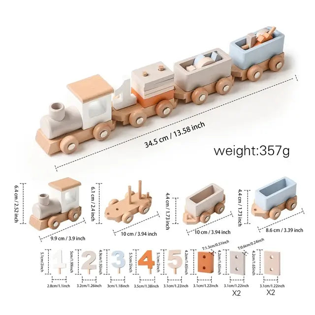 Rocking Rocket and Tracking Train Wooden Toys